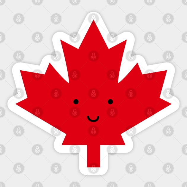 Happy Canada Day Red Maple Leaf Sticker by designminds1